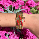Give ‘Em The Horn Gold Bracelet - Red – Alicia DiMichele Boutique