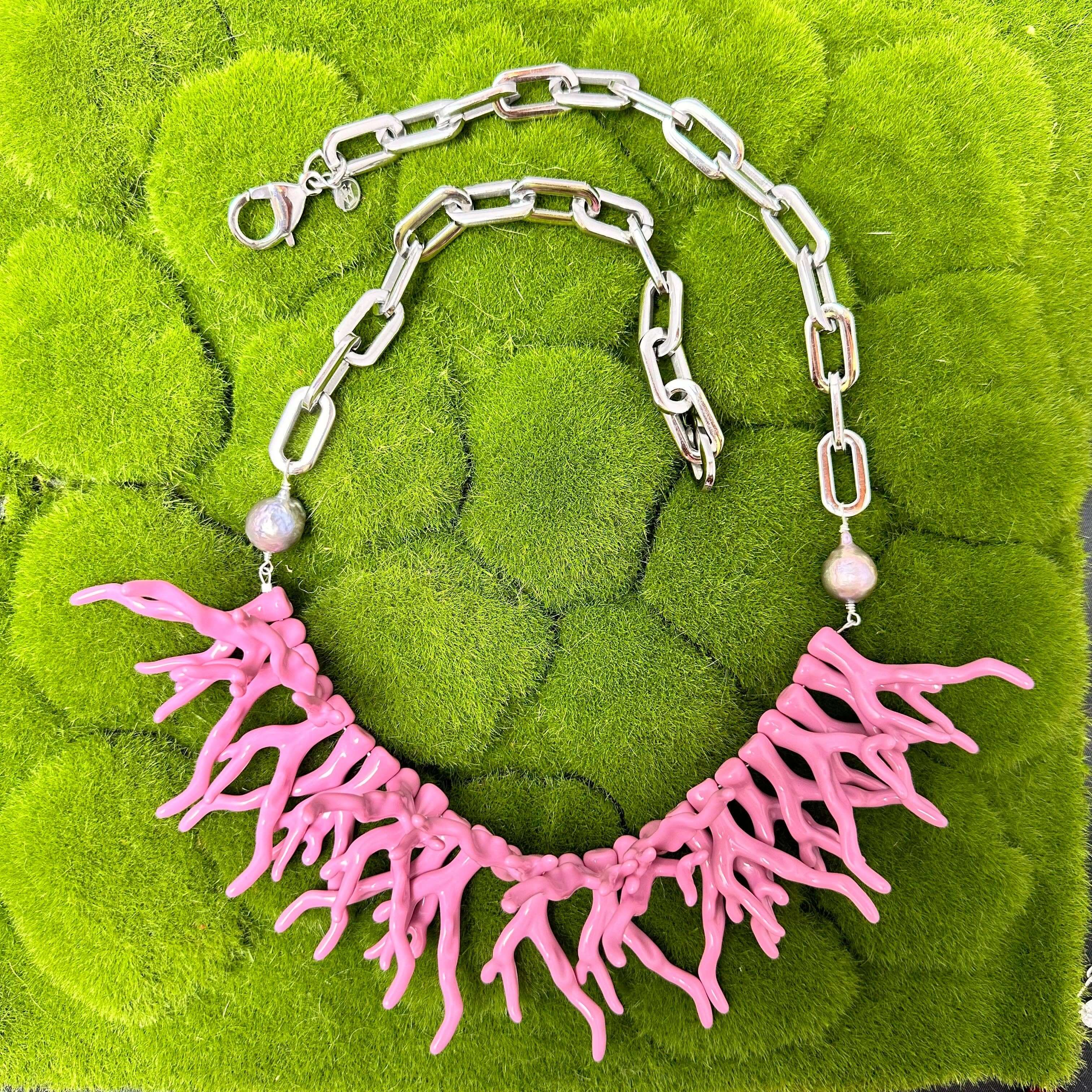 Rose Tide Coral Statment Necklace – Alicia DiMichele Boutique