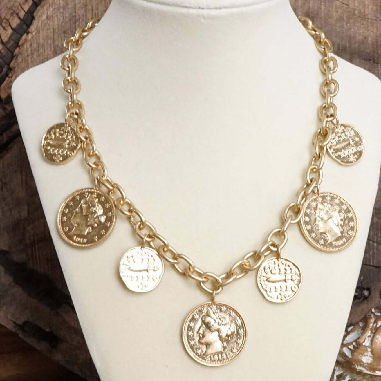 Gold Layered Boho Coin Charm Necklace – Alicia DiMichele Boutique