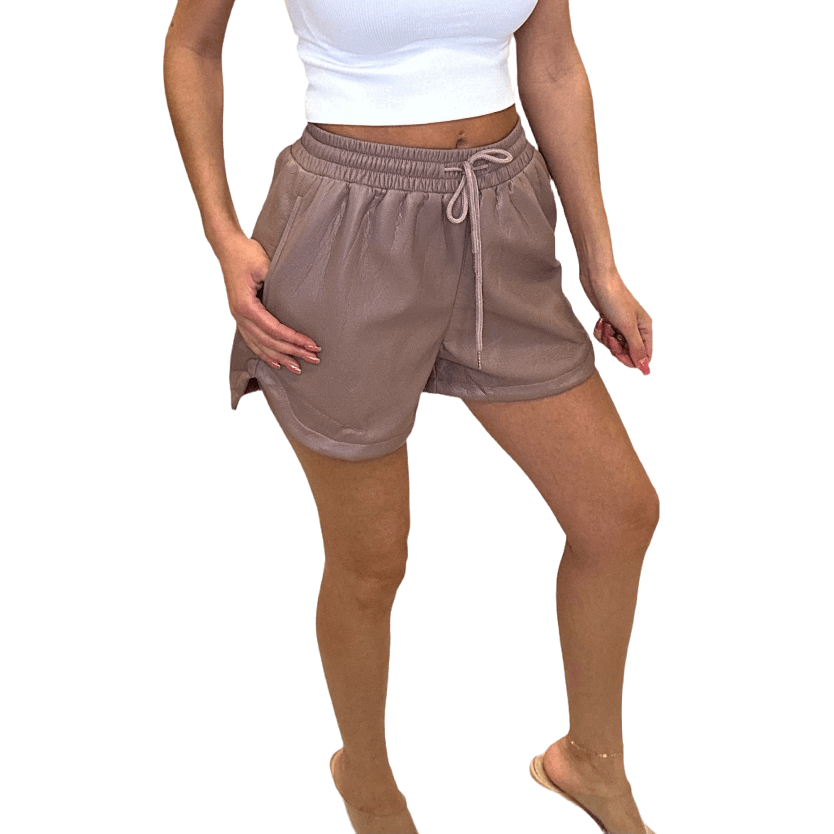 Soft Faux Leather Shorts - Mauve – Alicia DiMichele Boutique
