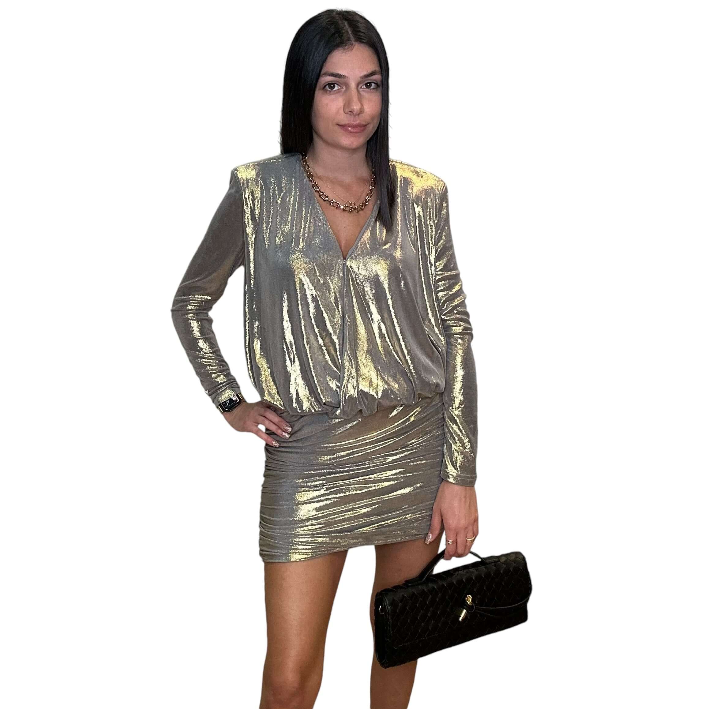 Ruched Cowl Back Mini Dress - Gold – Alicia DiMichele Boutique