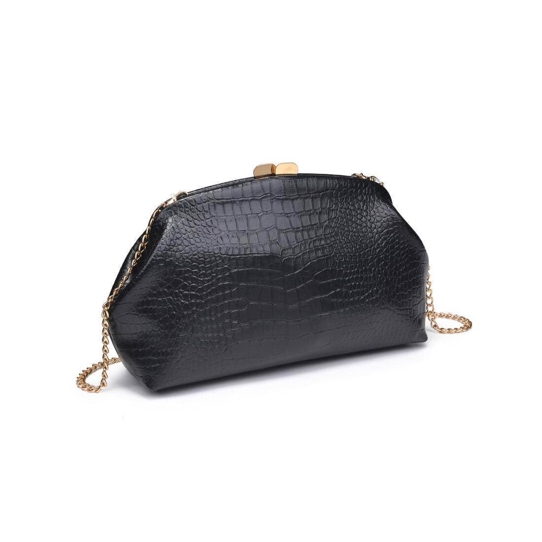 Black Croc-Embossed Clutch – Alicia DiMichele Boutique