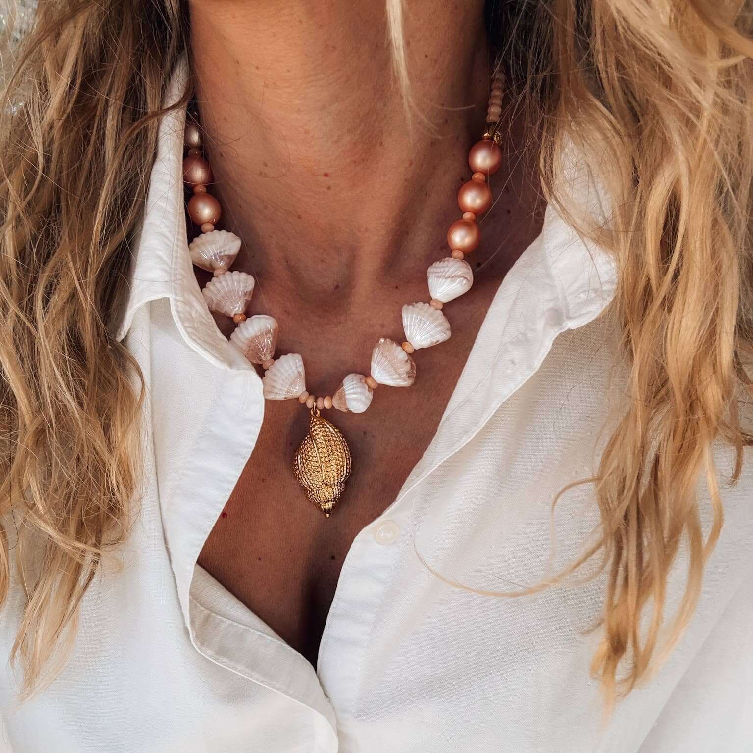 Seashell Queen Beaded Necklace – Alicia DiMichele Boutique