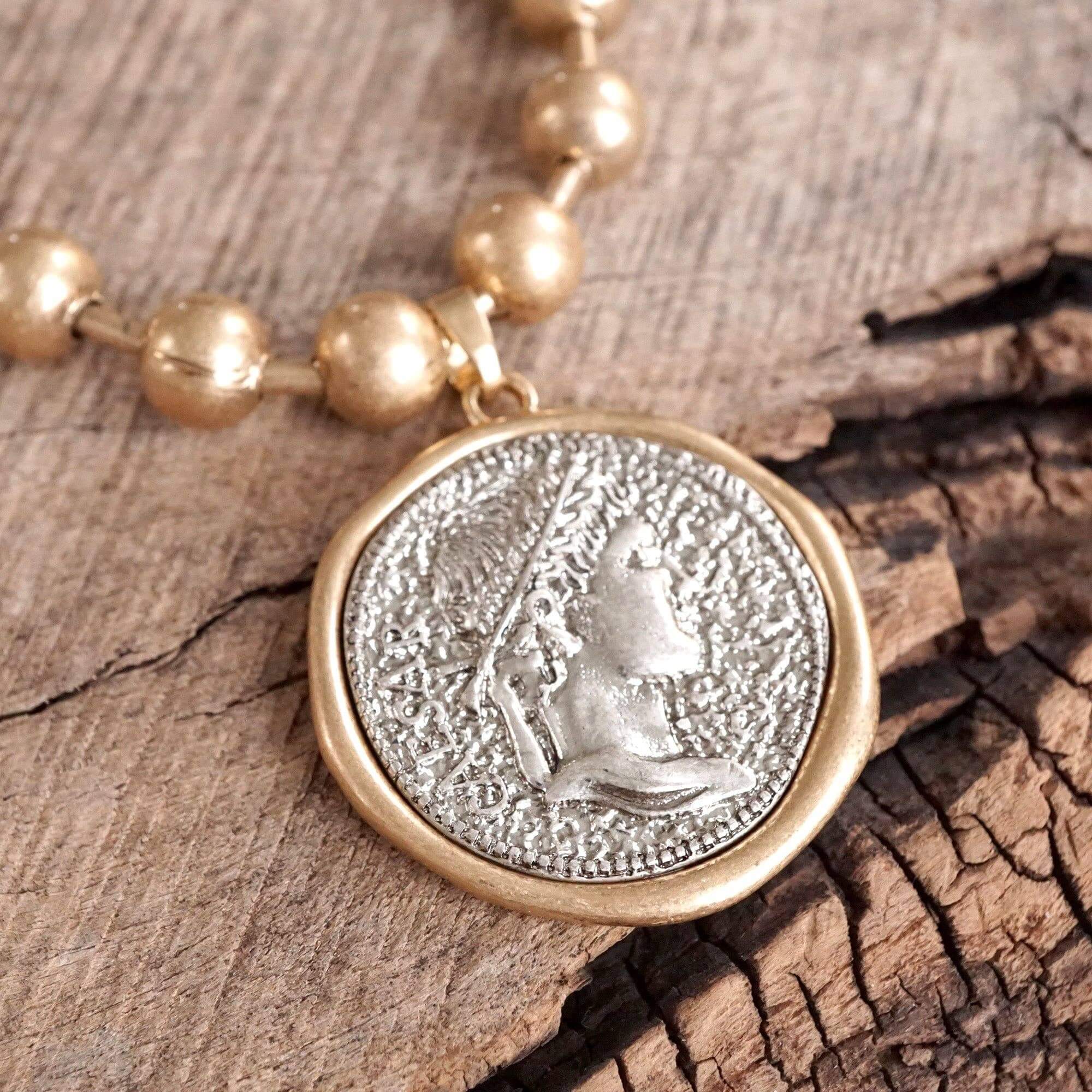 Caesar Coin Ball Chain Necklace – Alicia DiMichele Boutique