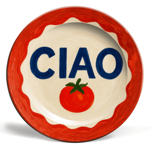 Ciao Tomato Ceramic Plate – Alicia DiMichele Boutique