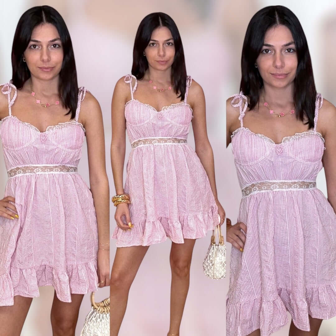 Sugar Gingham Lace Dress – Alicia DiMichele Boutique
