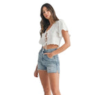 Eyelet Charm Tie Top – Alicia DiMichele Boutique