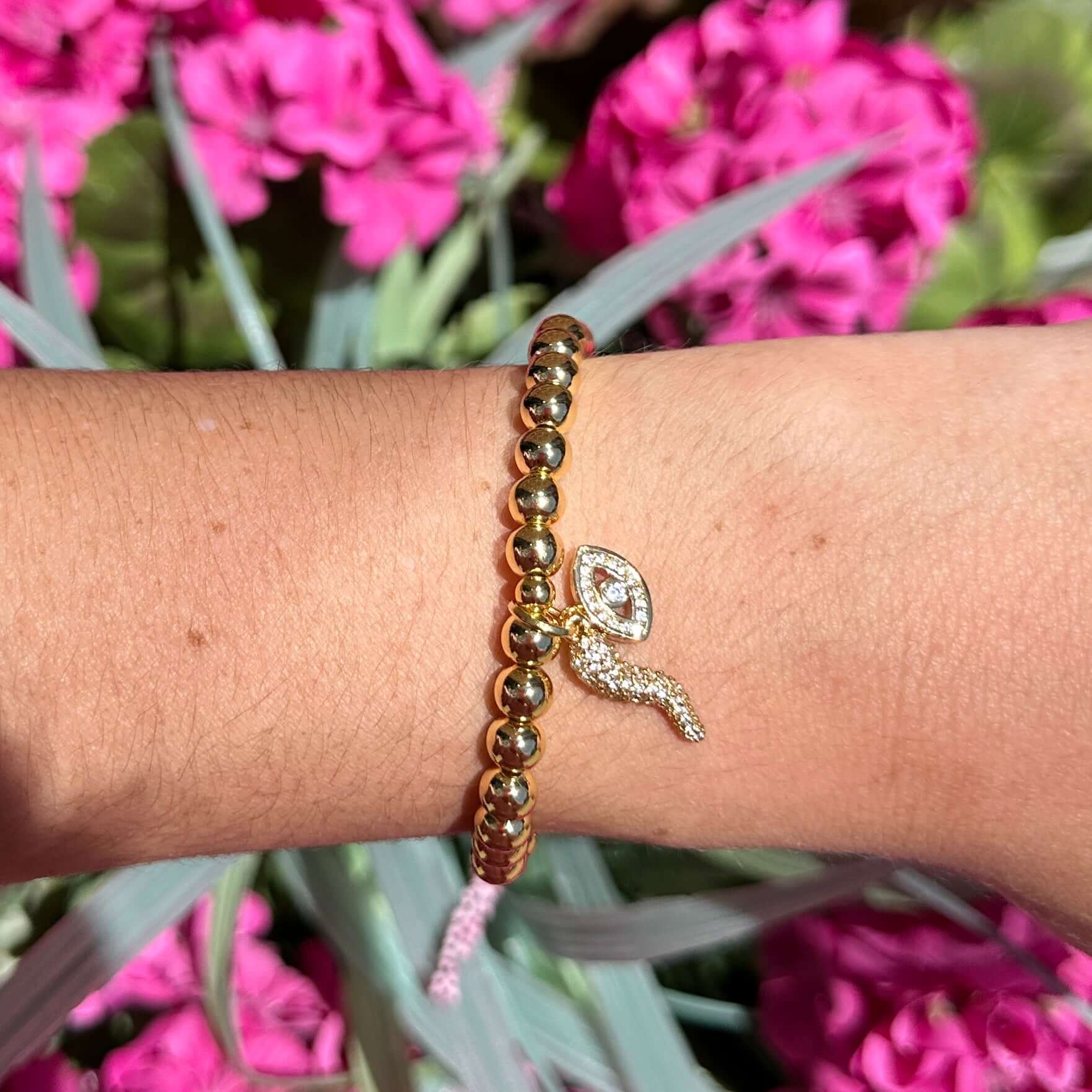 Give ‘Em The Horn Gold Bracelet - Rhinestone – Alicia DiMichele Boutique