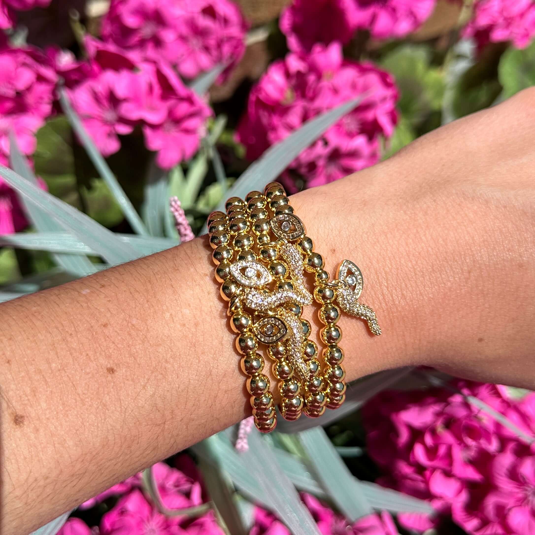 Give ‘Em The Horn Gold Bracelet - Rhinestone – Alicia DiMichele Boutique