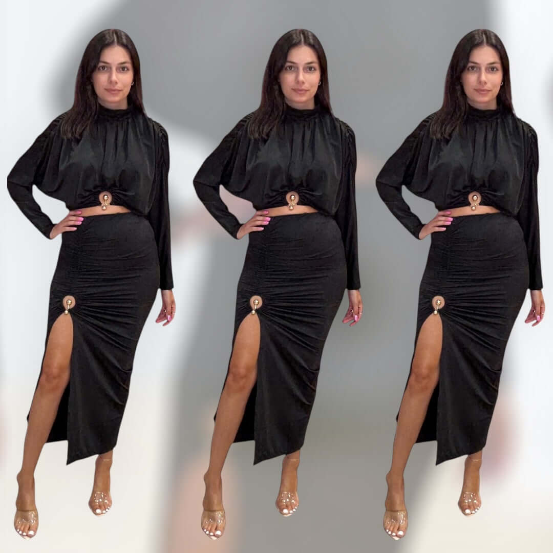 Midnight Ruched Skirt Set – Alicia DiMichele Boutique