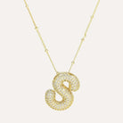 Bubble Pave Initial Necklace – Alicia DiMichele Boutique