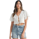 Eyelet Charm Tie Top – Alicia DiMichele Boutique