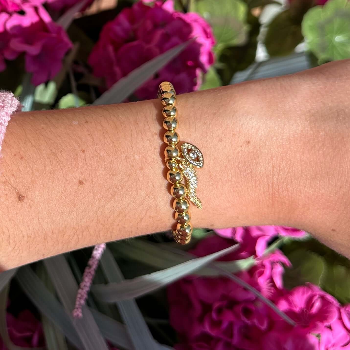 Give ‘Em The Horn Gold Bracelet - Rhinestone – Alicia DiMichele Boutique