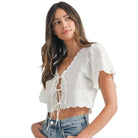 Eyelet Charm Tie Top – Alicia DiMichele Boutique