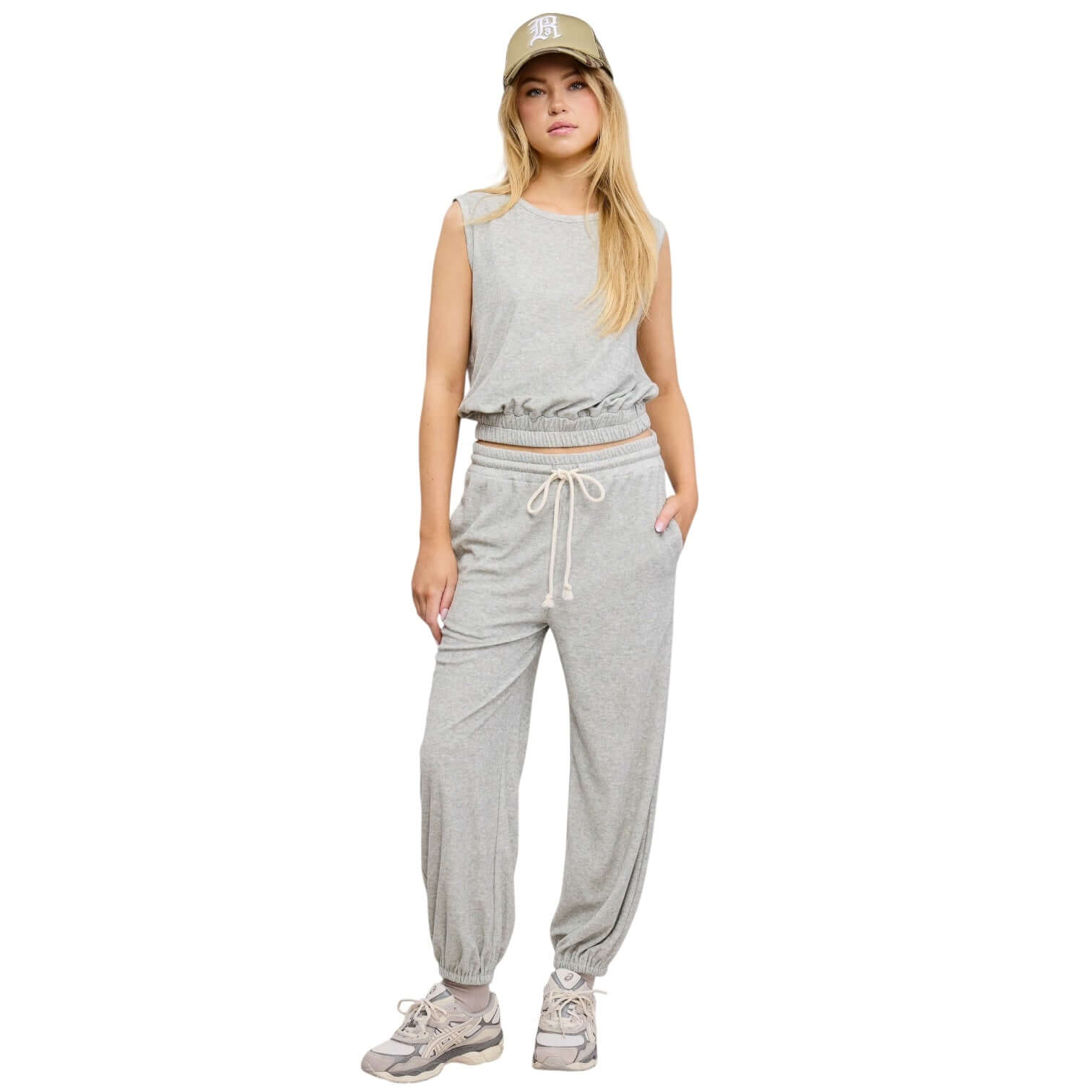 Terry Knit Jogger Set - Grey – Alicia DiMichele Boutique