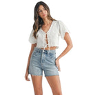Eyelet Charm Tie Top – Alicia DiMichele Boutique