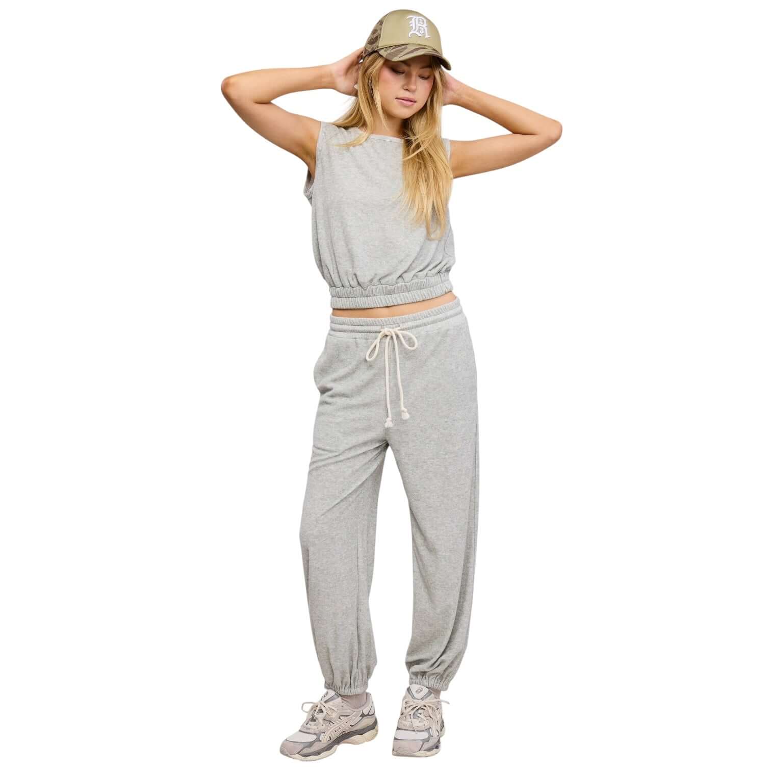 Terry Knit Jogger Set - Grey – Alicia DiMichele Boutique