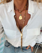 Dominica Coin & Eye Lariat Necklace Set – Alicia DiMichele Boutique