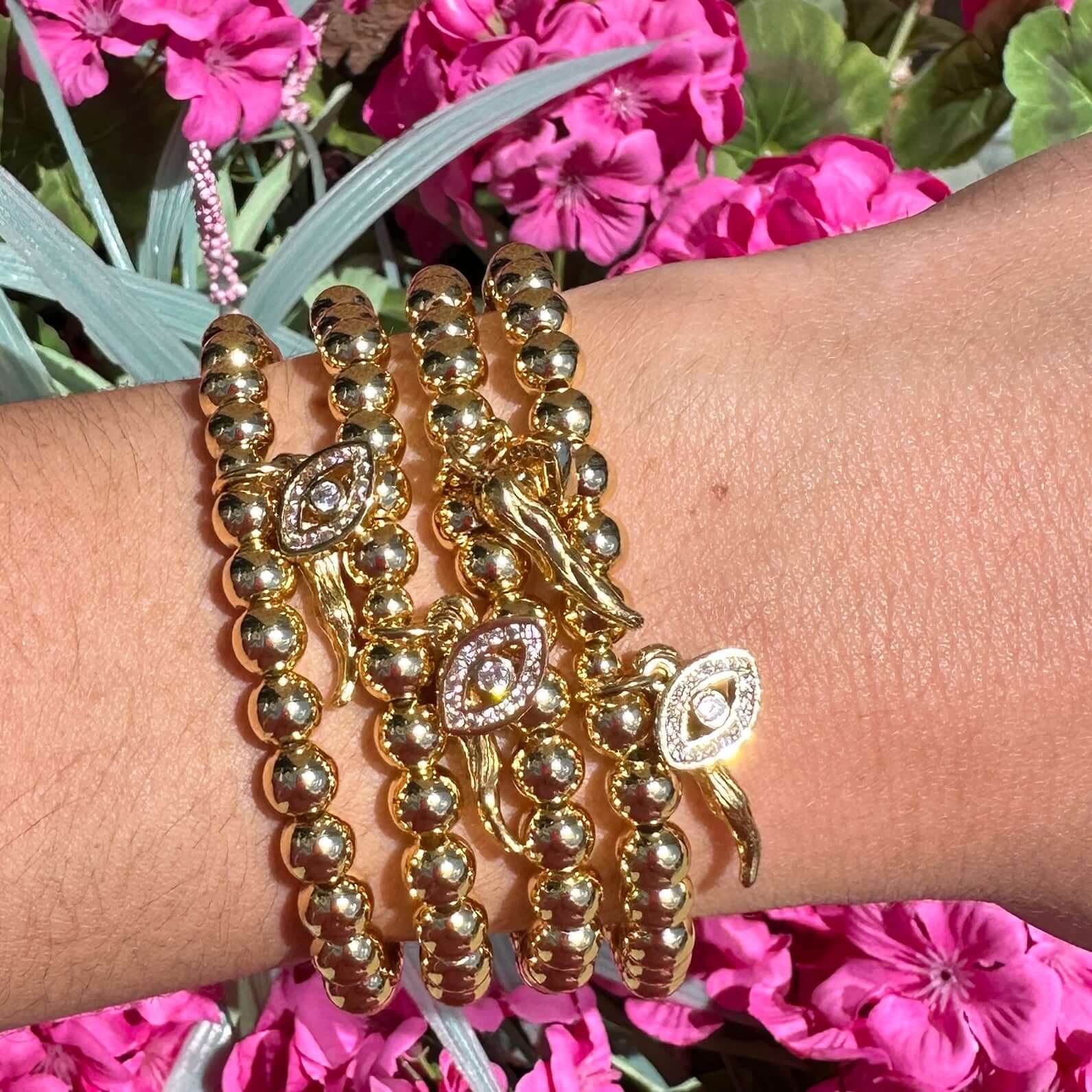 Give ‘Em The Horn Gold Bracelet - Gold – Alicia DiMichele Boutique