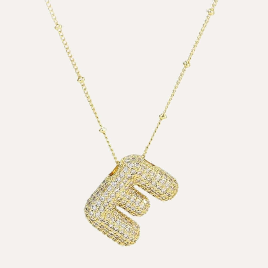 Bubble Pave Initial Necklace – Alicia DiMichele Boutique
