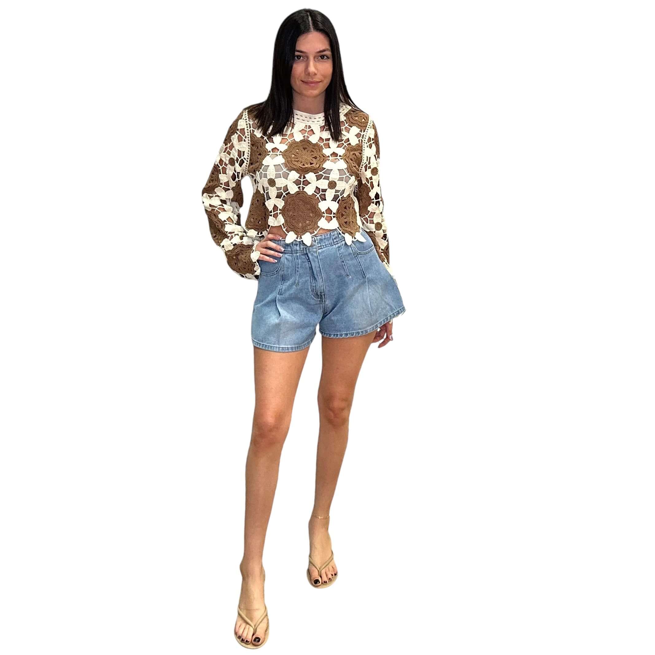 Pleated Detail Denim Shorts - Classic Blue – Alicia DiMichele Boutique