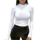Mock Neck Crop Top White – Alicia DiMichele Boutique