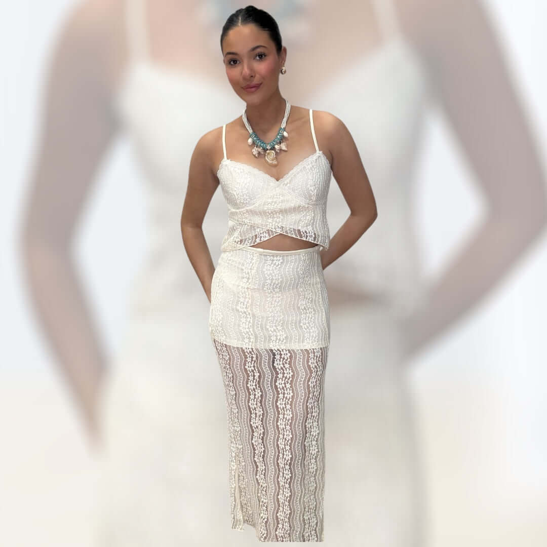 Asymmetric Lace Trim Skirt Set – Alicia DiMichele Boutique