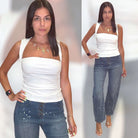 Square It Up Jersey Tank – White – Alicia DiMichele Boutique