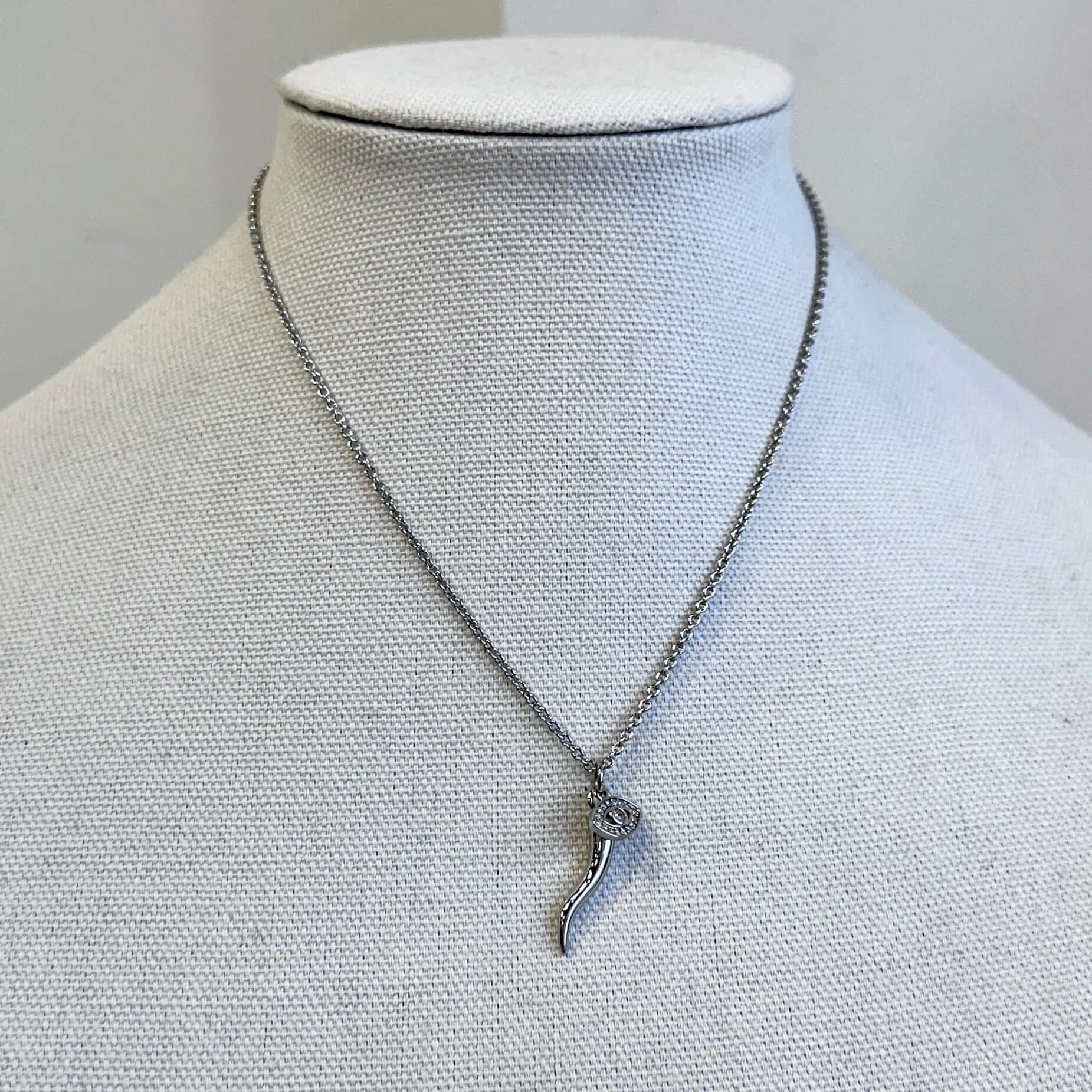 Give ‘Em The Horn Necklace - Silver – Alicia DiMichele Boutique