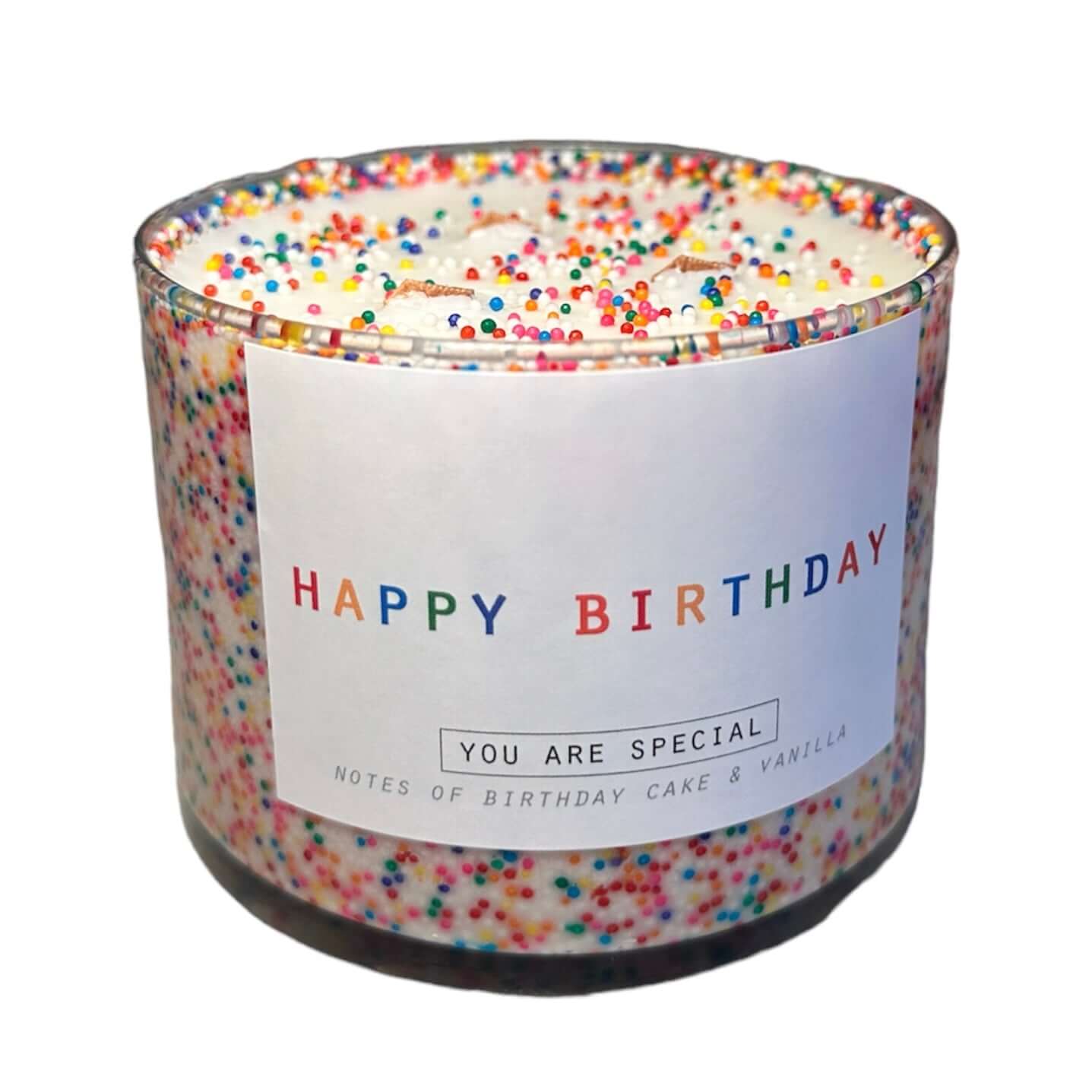 Happy Birthday 3-Wick Sprinkles Candle – Alicia DiMichele Boutique