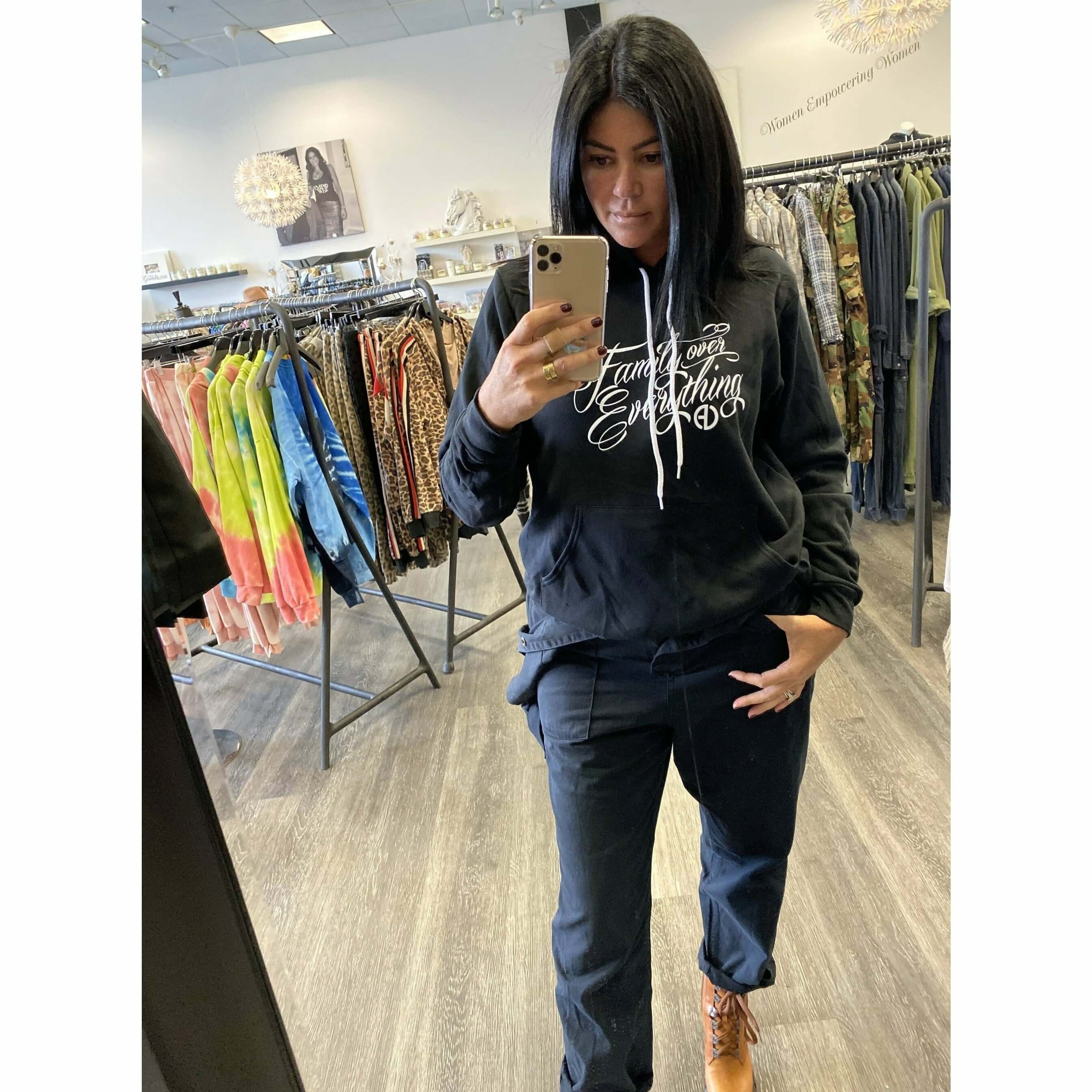 Family Over Everything® Hoodie - Black – Alicia DiMichele Boutique