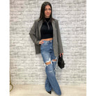 Mock Neck Crop Top Black – Alicia DiMichele Boutique