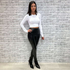 Ribbed Crew Neck Crop Top White – Alicia DiMichele Boutique