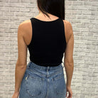 Highneck Crop Top Black – Alicia DiMichele Boutique