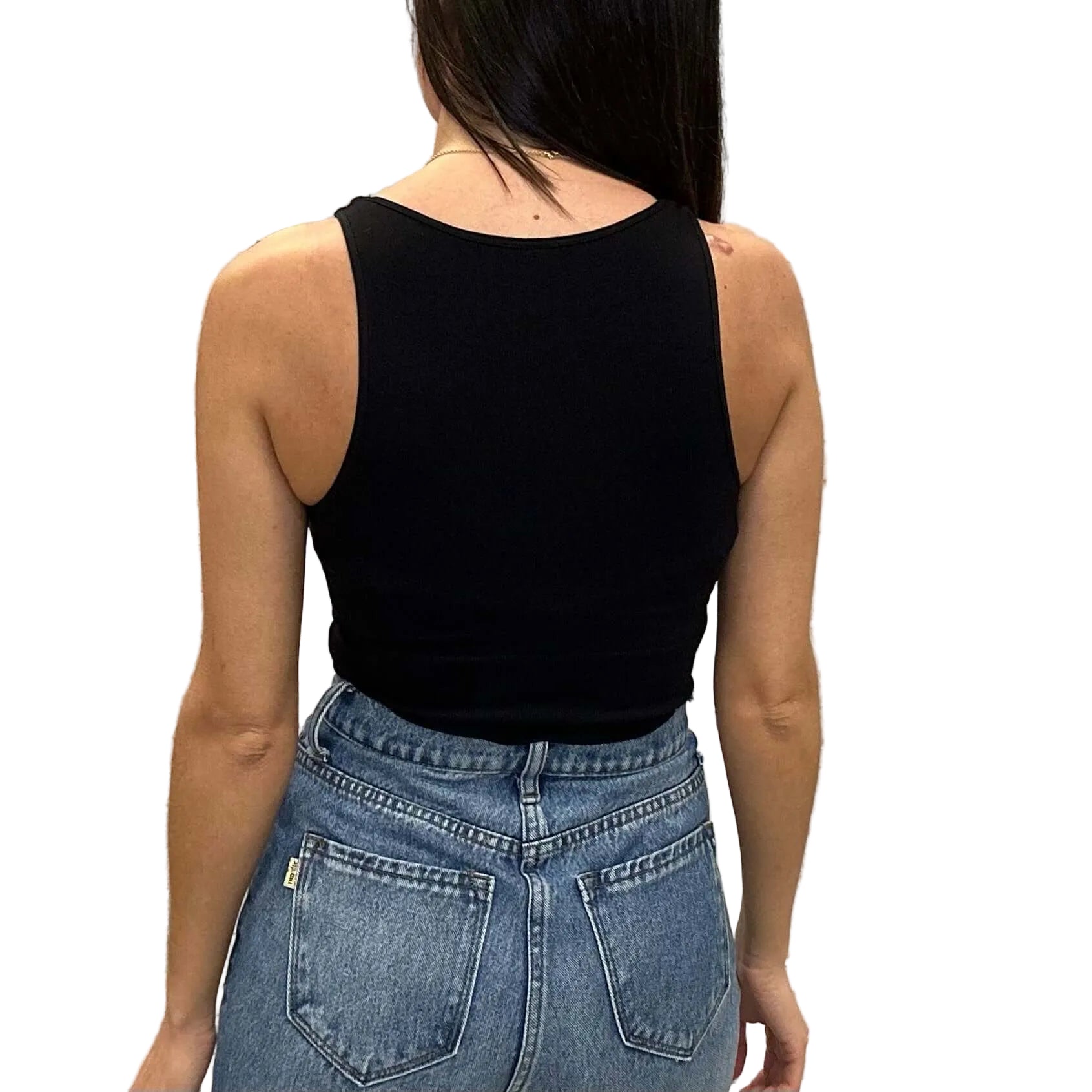 Highneck Crop Top Black – Alicia DiMichele Boutique