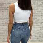 Cutout Ribbed Crop Bralette - White – Alicia DiMichele Boutique