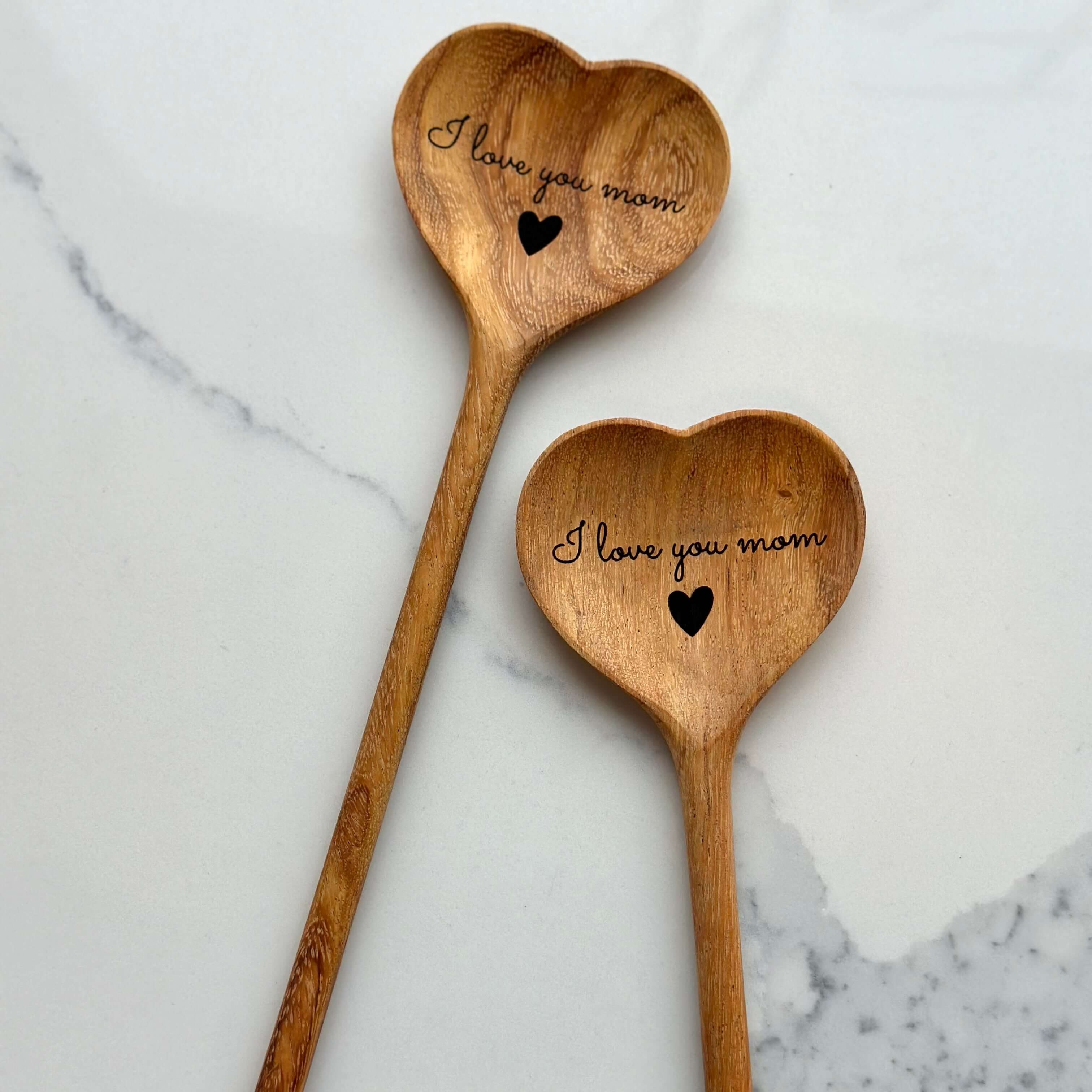 I Love You, Mom Wooden Heart Spoon – Alicia DiMichele Boutique