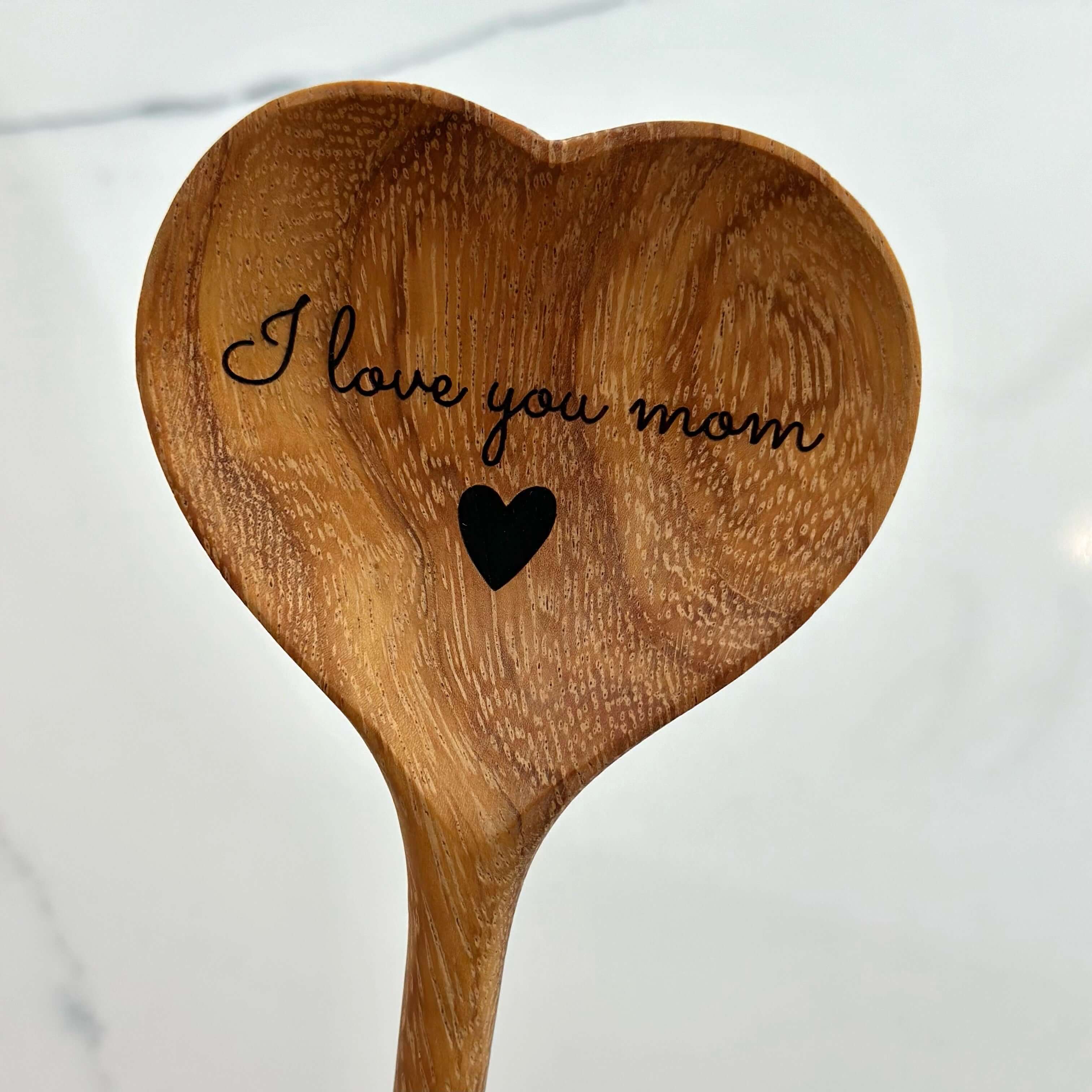 I Love You, Mom Wooden Heart Spoon – Alicia DiMichele Boutique