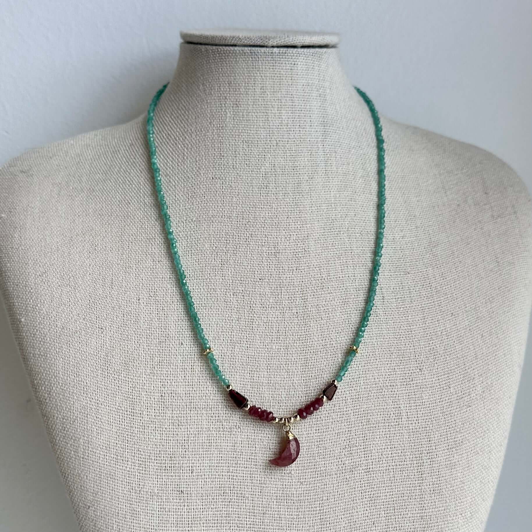 Half Moon Ruby Green Onyx Choker – Alicia DiMichele Boutique