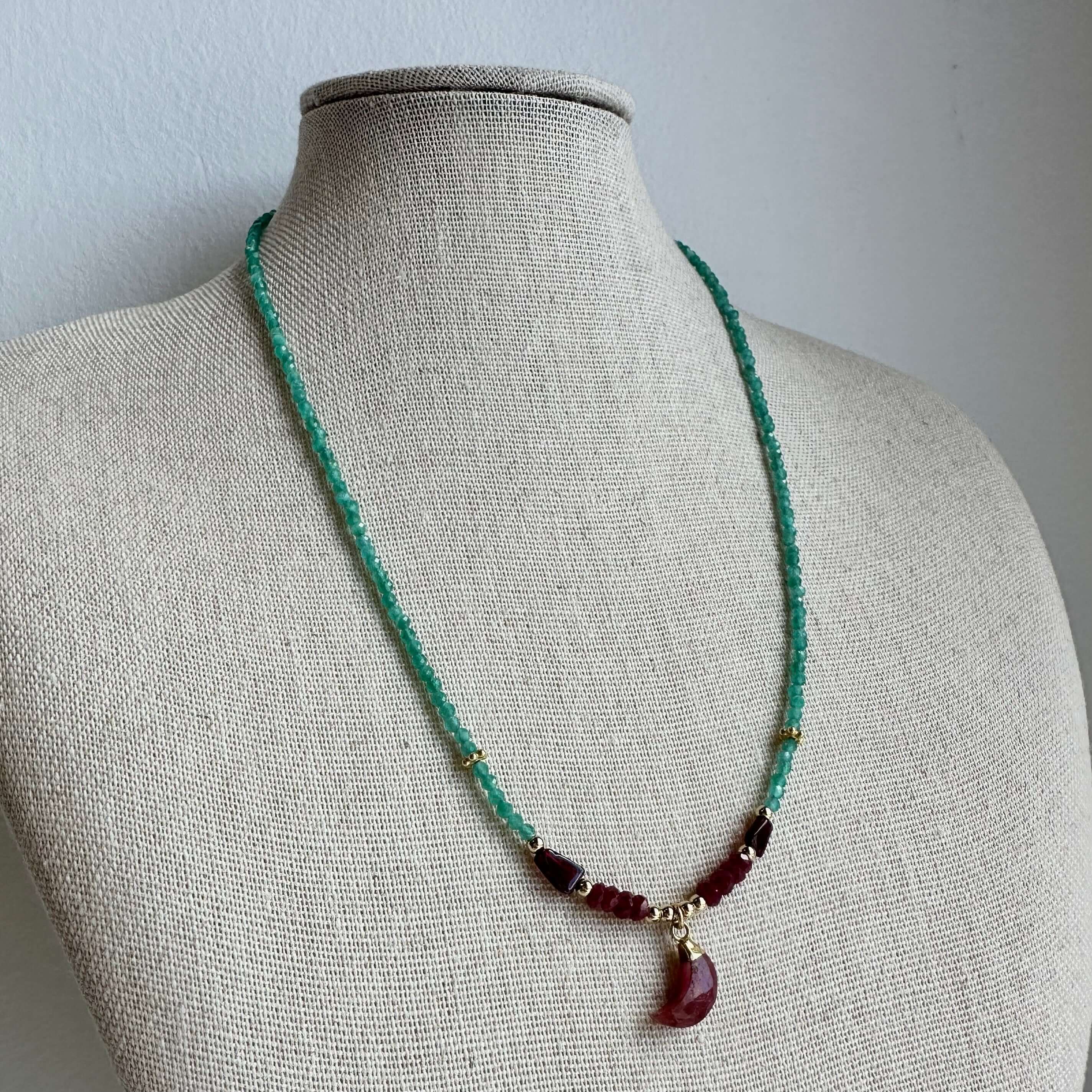 Half Moon Ruby Green Onyx Choker – Alicia DiMichele Boutique