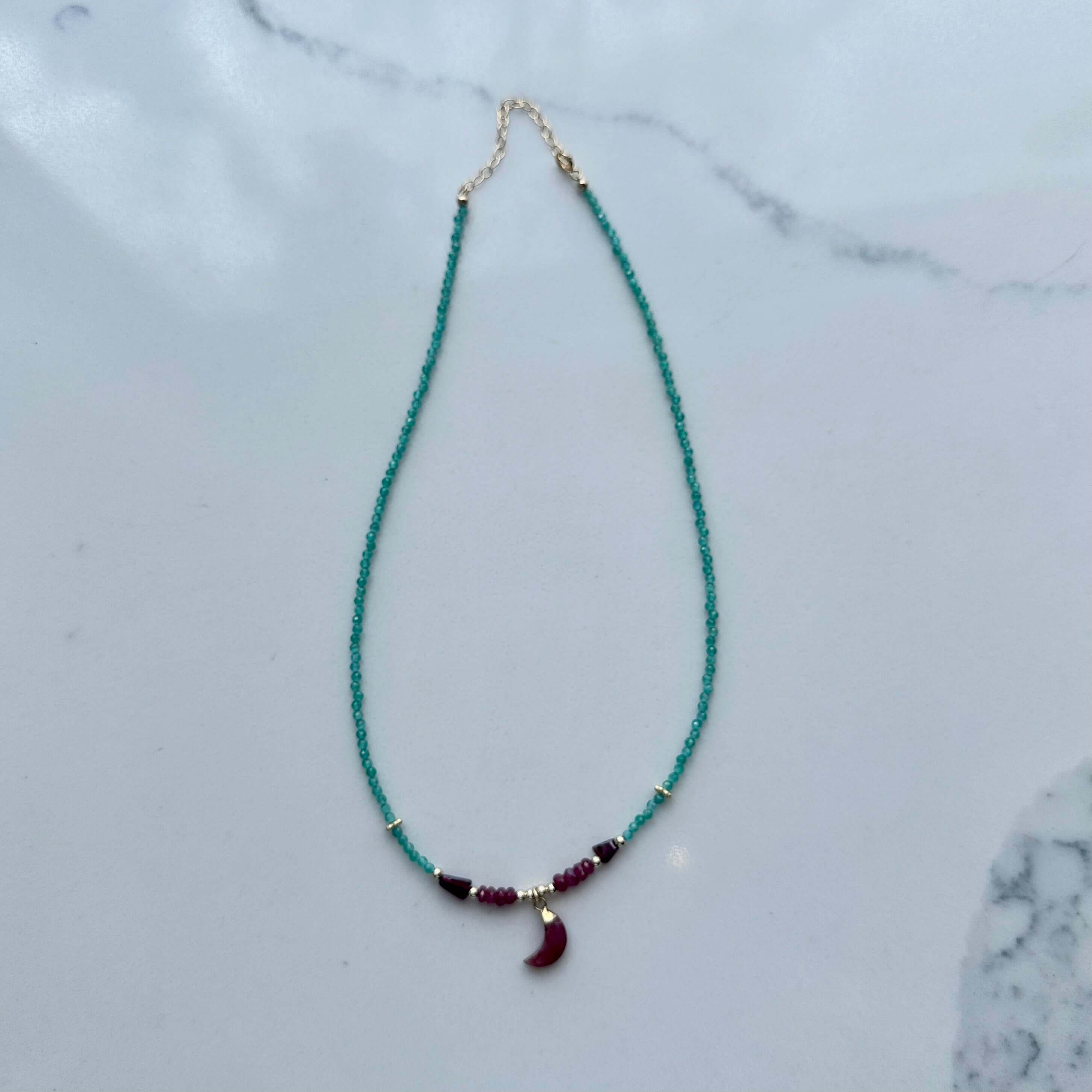 Half Moon Ruby Green Onyx Choker – Alicia DiMichele Boutique