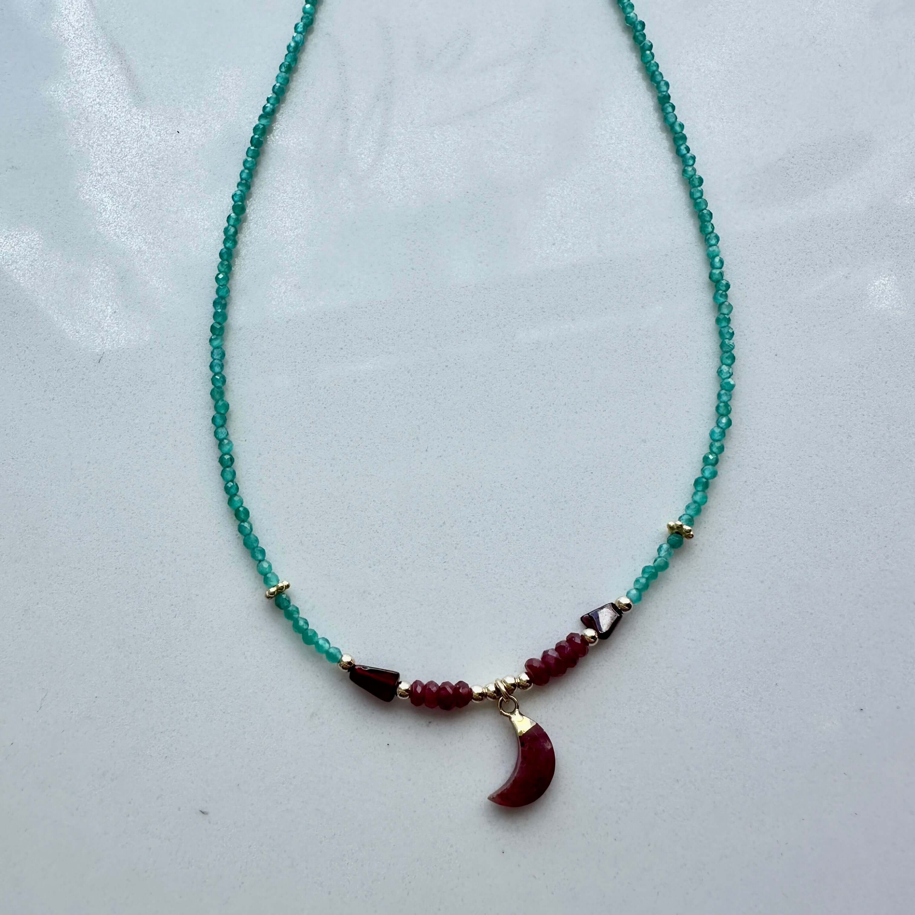 Half Moon Ruby Green Onyx Choker – Alicia DiMichele Boutique