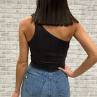 Vintage One Shoulder Crop Top - Black – Alicia DiMichele Boutique