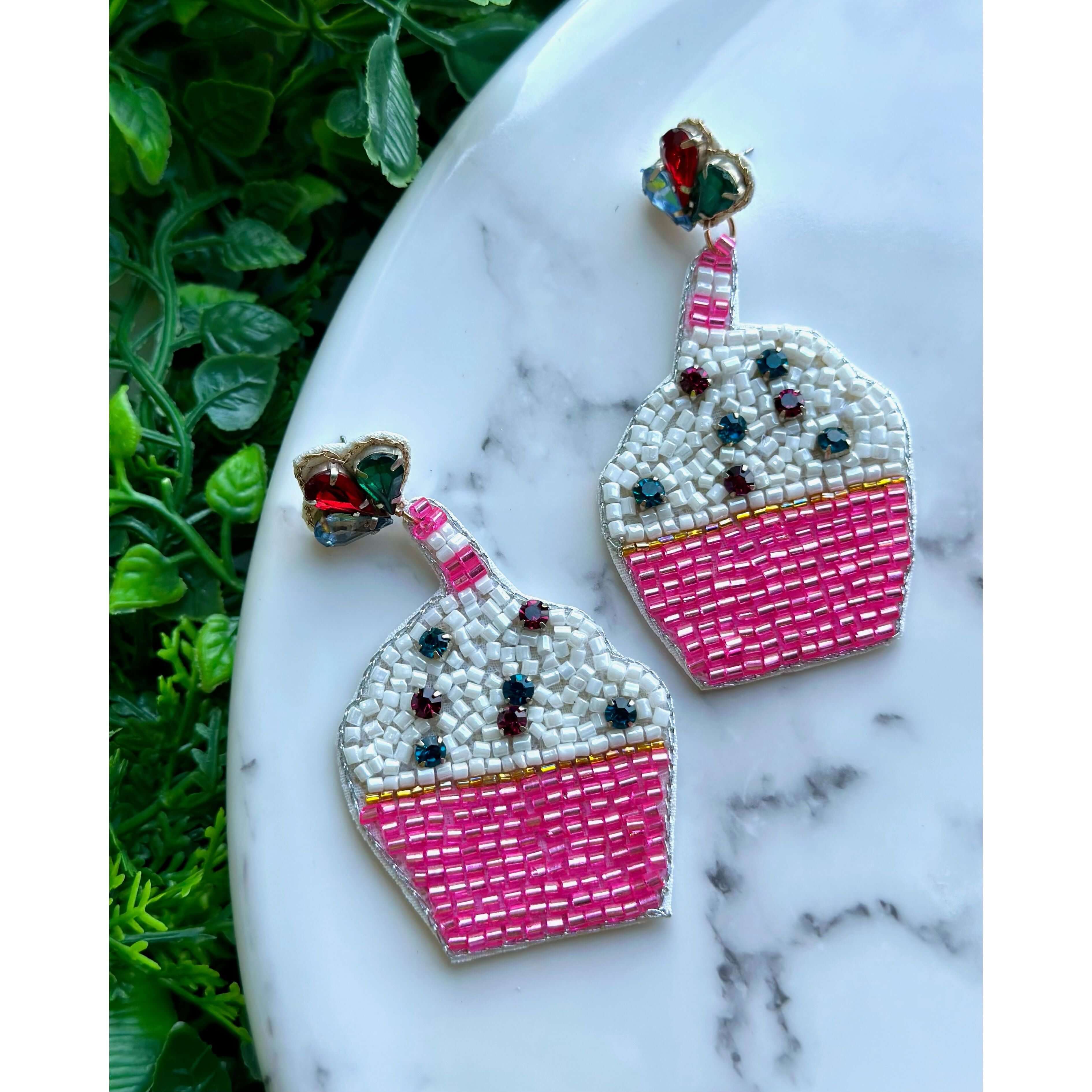 Cupcake Beaded Earrings – Alicia DiMichele Boutique