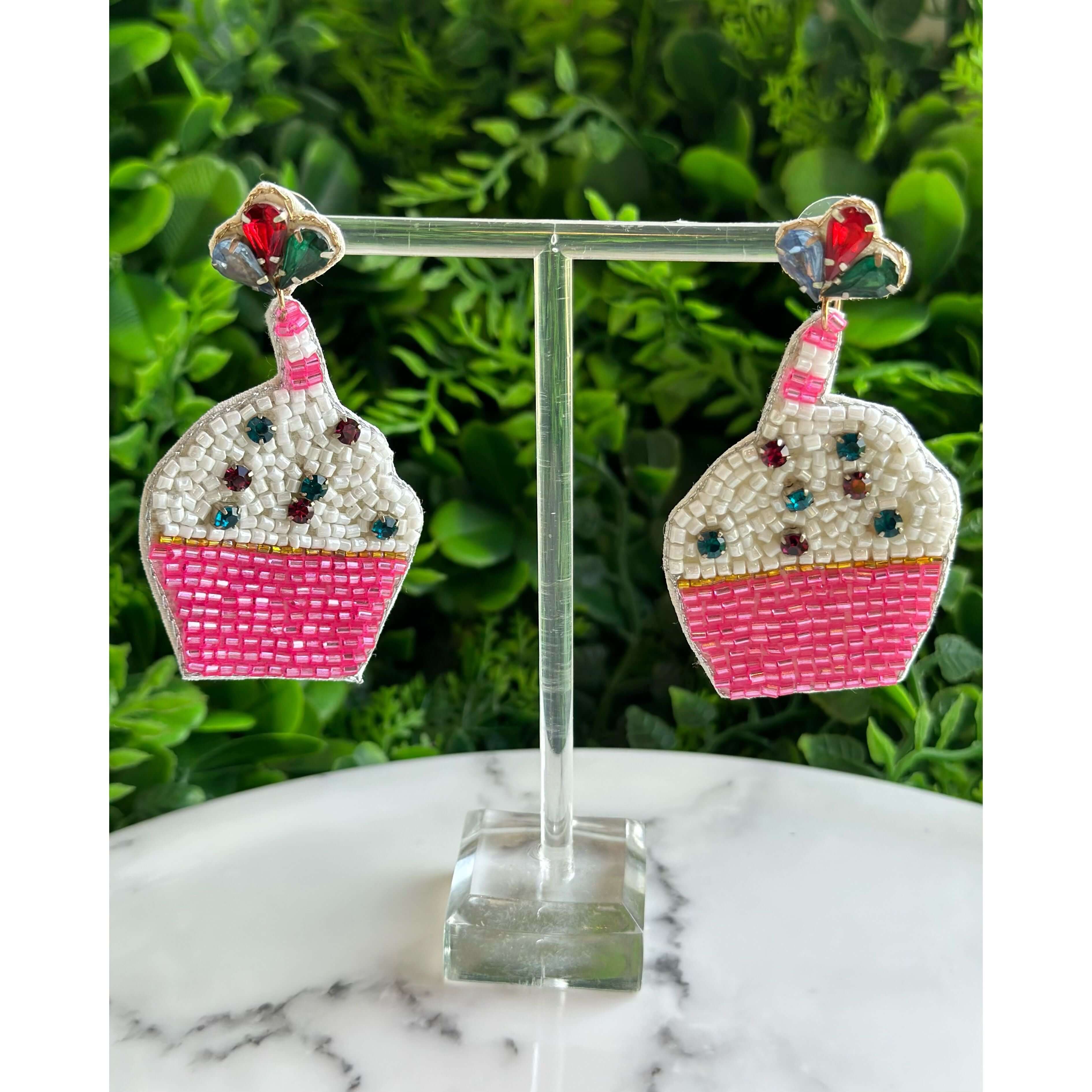 Cupcake Beaded Earrings – Alicia DiMichele Boutique
