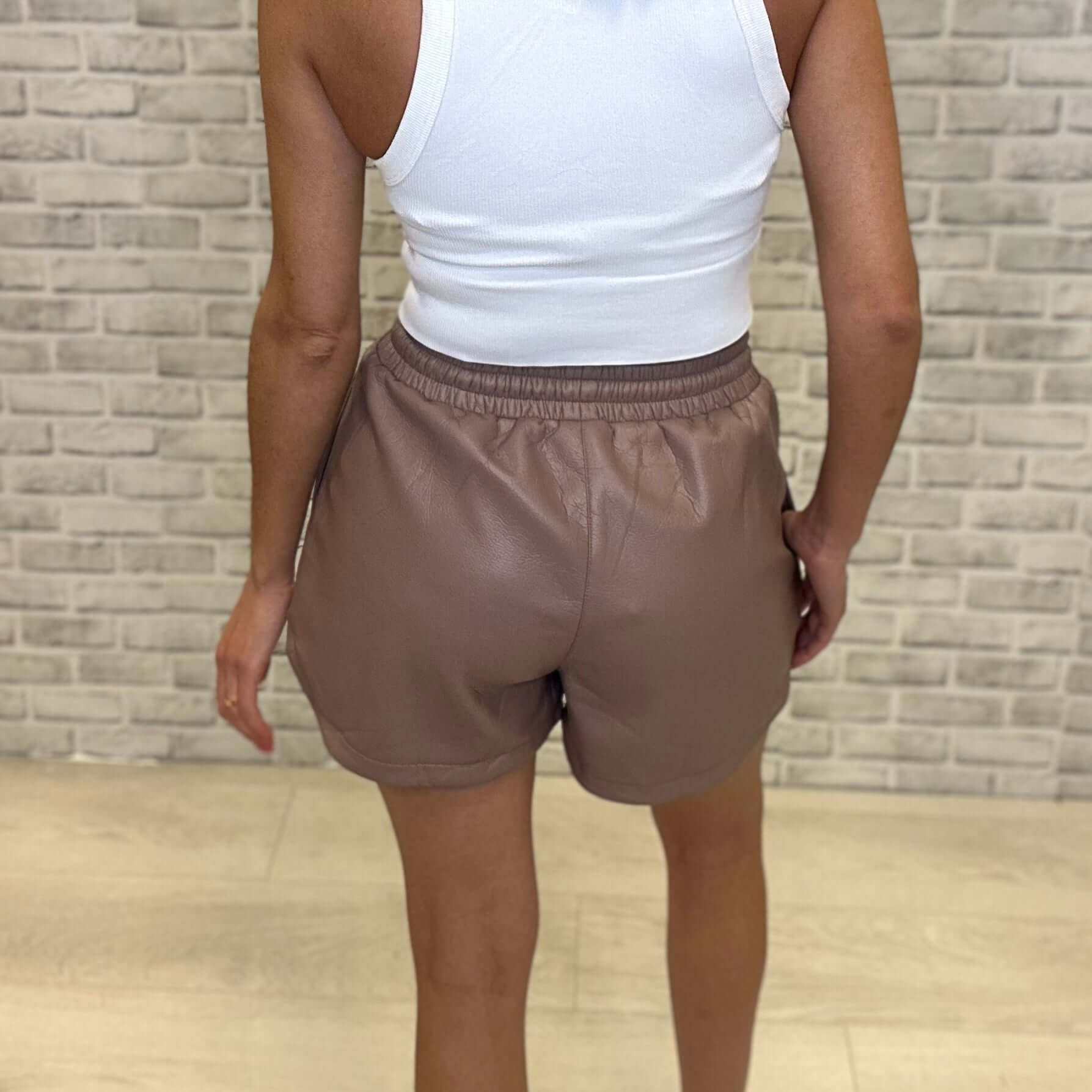Soft Faux Leather Shorts - Mauve – Alicia DiMichele Boutique