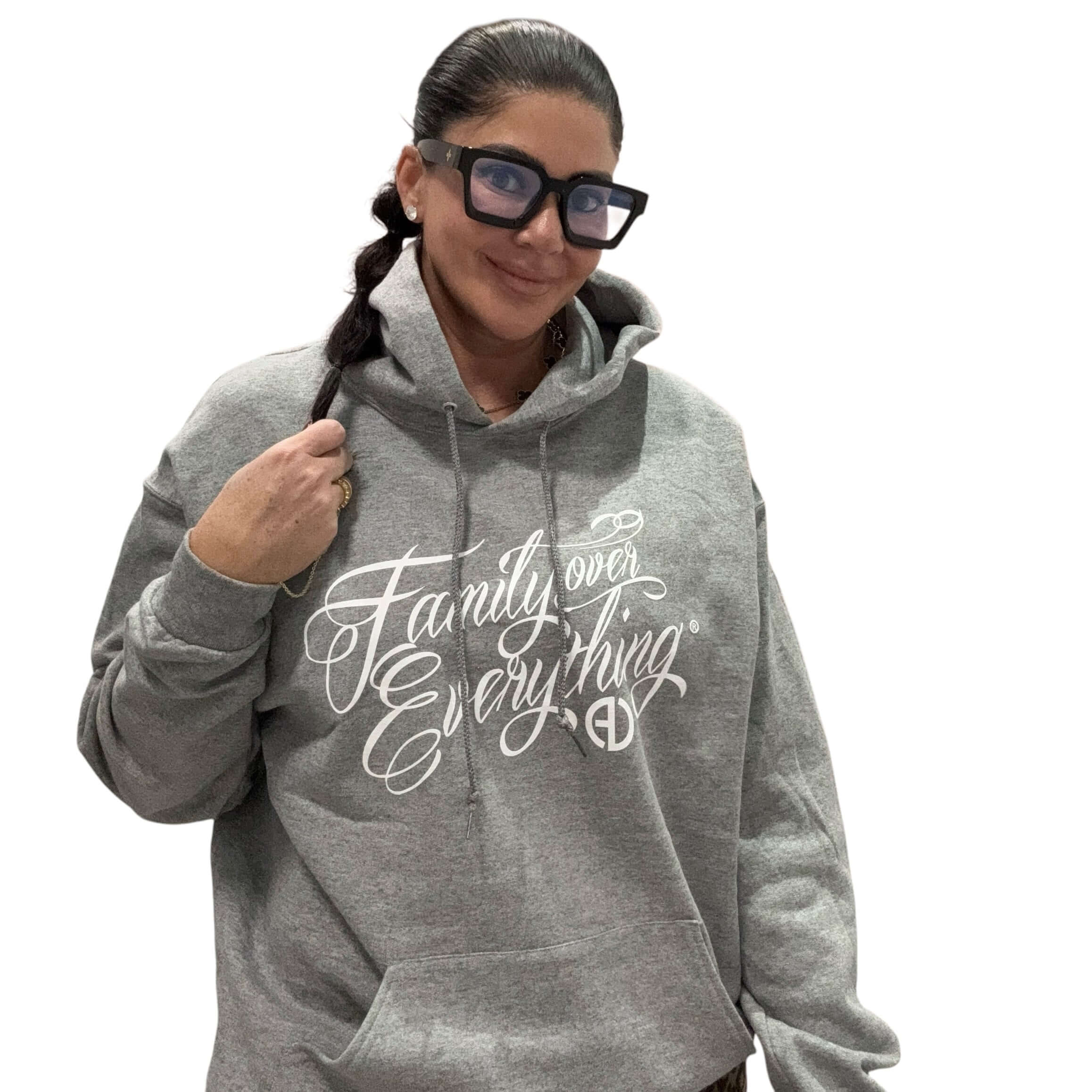 Family Over Everything® Hoodie - Grey – Alicia DiMichele Boutique