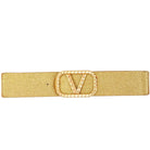 V Buckle Metallic Sparkle Elastic Belt - Gold – Alicia DiMichele Boutique