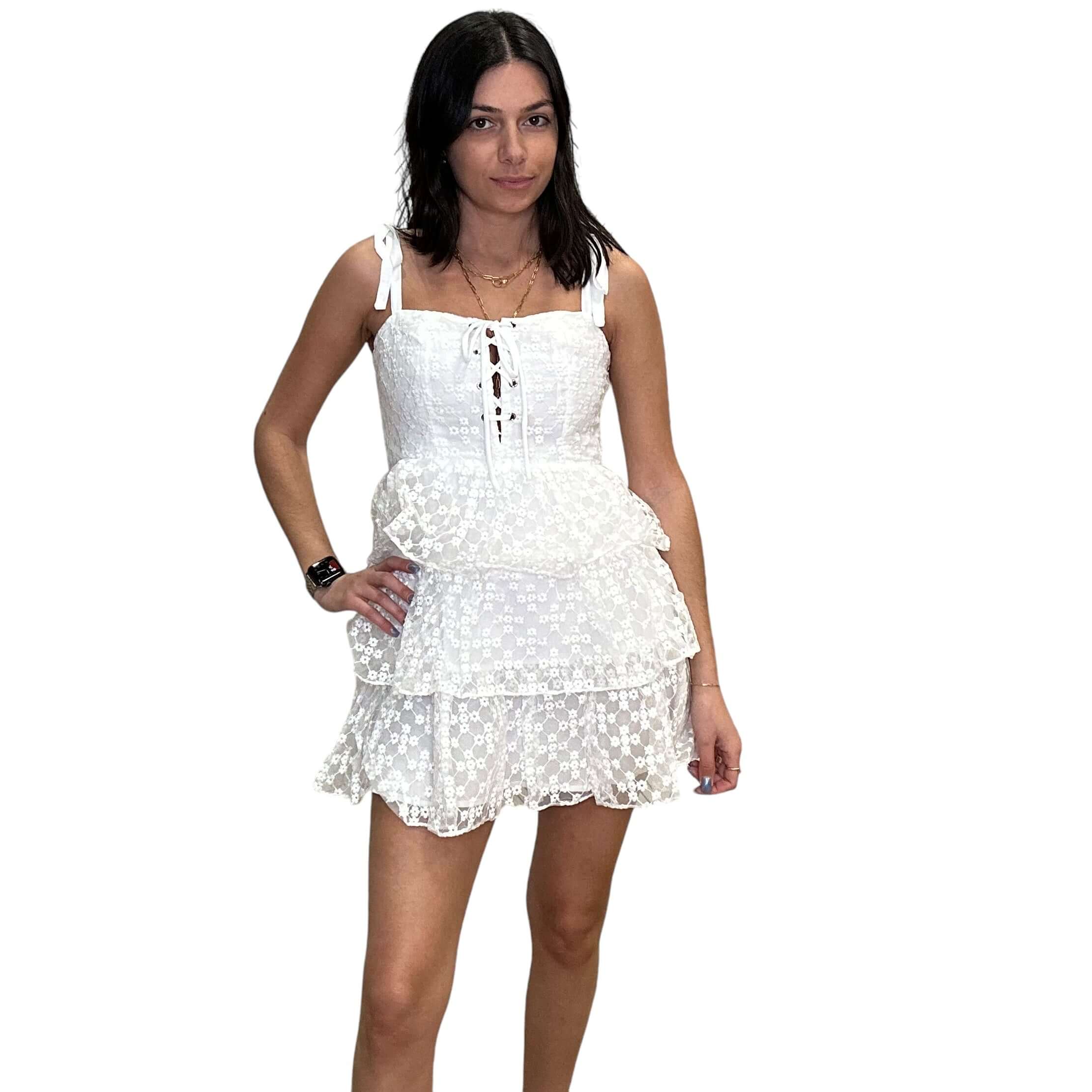 Ivory Eyelet Mini Dress – Alicia DiMichele Boutique