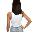 Chevron High Neck Crop Top - White – Alicia DiMichele Boutique